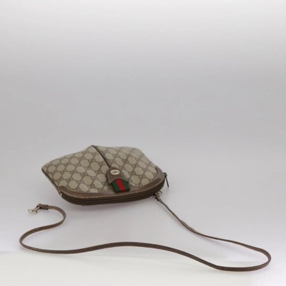 GUCCI GG Supreme Web Sherry Line Shoulder Bag PVC Beige 904 02 047 Auth 111359 - Picture 8 of 16